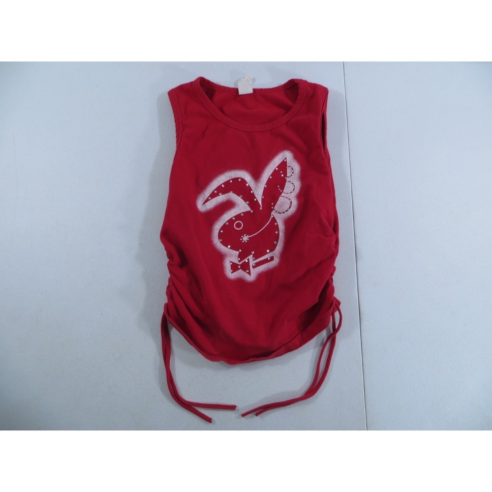 Vintage Play Boy Bunny Red Rhinestone Tank Top Y2K Size Medium‎